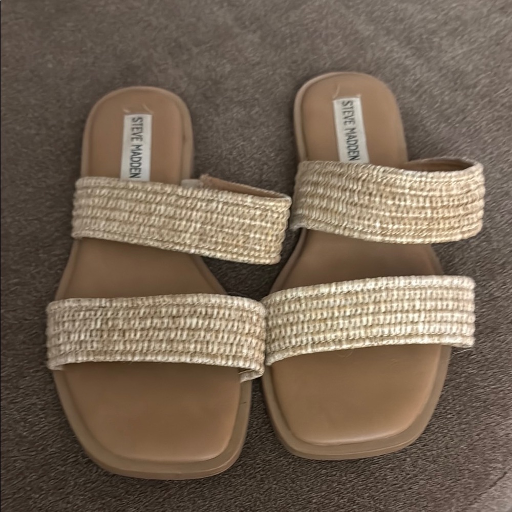 Steve Madden Tan Double-Strap Sandals